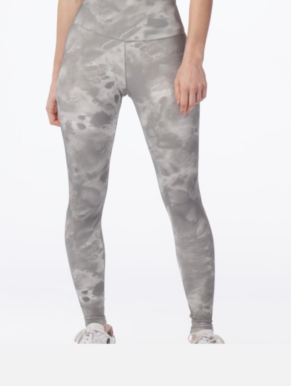 Glyder Limitless Movment Tie-Dye Gray High-Waist Ribbed Leggings